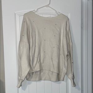 Old Navy Cream Sweater with Sparkle Accents